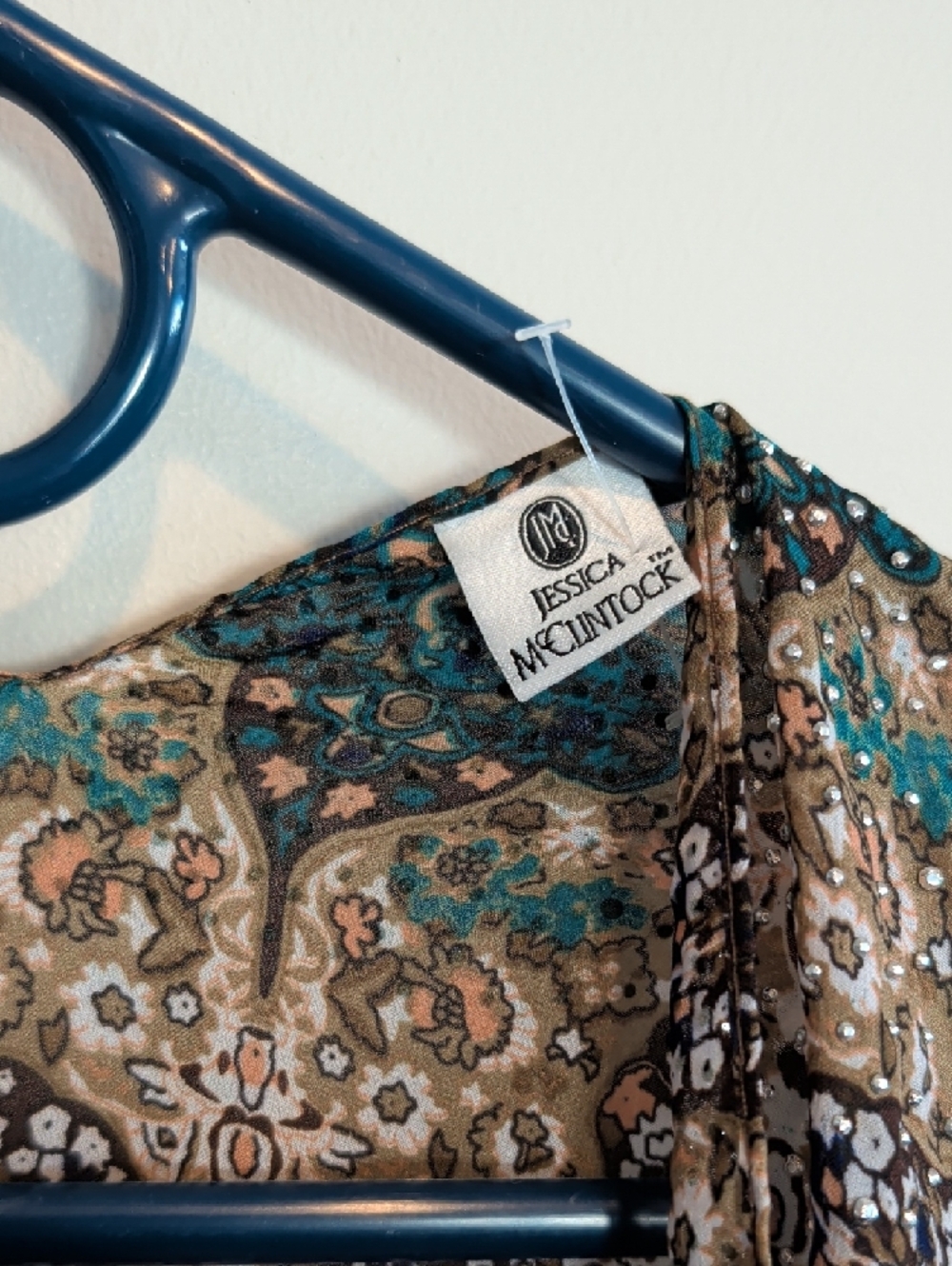 Jessica Multicolor Paisley Sheer Kimono in Teal, Brown & Cream - Picture 2 of 8
